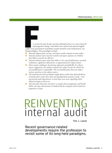 Reinventing Internal Audit