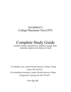 Complete Study Guide - Florida Gateway College