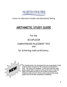 arithmetic study guide - North Shore Community College