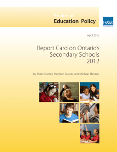 Report Card on Ontario's Secondary Schools 2012