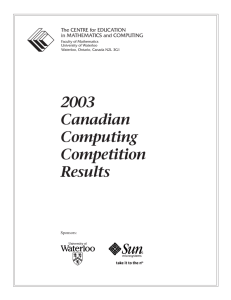 2003 - CEMC - University of Waterloo