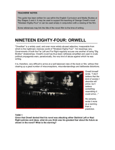 nineteen eighty-four: orwell