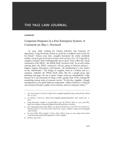 Corporate Purposes in a Free Enterprise System: A Comment on