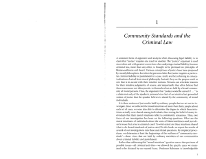 Chapter 1, Community Standards and The Criminal Law
