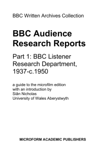 BBC Audience Research Reports