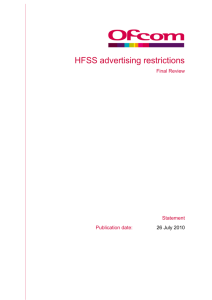 HFSS advertising restrictions - Stakeholders