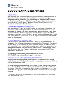 BLOOD BANK Department - Ministry Health Care