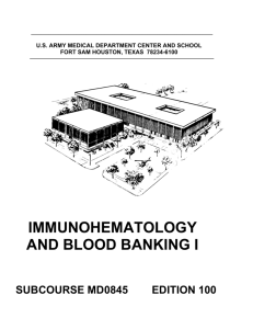 immunohematology and blood banking i