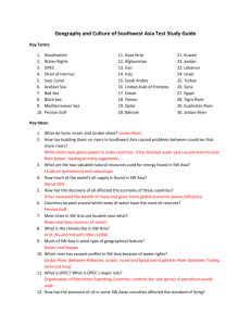 KEY.Geography and Culture of Southwest Asia Test Study Guide