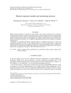 Market response models and marketing practice