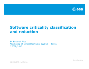 Software criticality classification and reduction