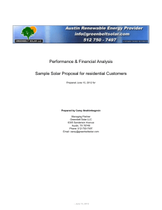 Performance & Financial Analysis Sample Solar