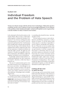 Individual Freedom and the Problem of Hate Speech