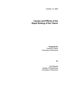 Causes and Effects of the Rapid Sinking of the Titanic