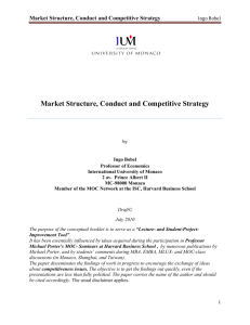 Market Structure, Conduct and Competitive Strategy