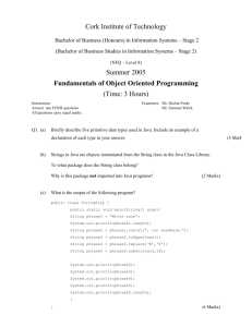 Fundamentals of Object Programming - CIT