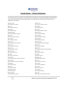 Faculty Roster – School of Business 1