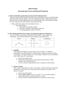 DISCOVERY Intermolecular Forces and Physical Properties