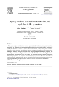 Agency conflicts, ownership concentration, and legal