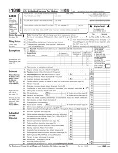 Form 1040 - Tax History Project