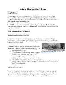 Natural Disasters Study Guide Helpful Hints