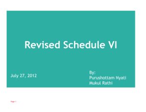 Revised Schedule VI