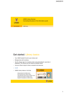 UNSW Library Orientation Guide
