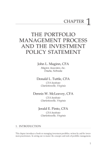 THE PORTFOLIO MANAGEMENT PROCESS AND THE