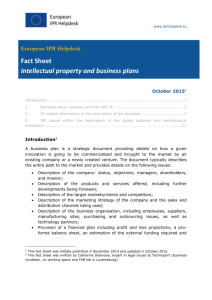 Fact Sheet Intellectual property and business plans