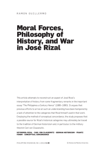 moral Forces, philosophy of history, and war in José rizal