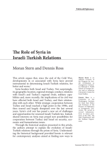 The Role of Syria in Israeli-Turkish Relations