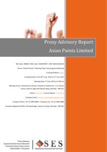 Proxy Advisory Report Asian Paints Limited