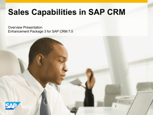 Sales Capabilities in SAP CRM