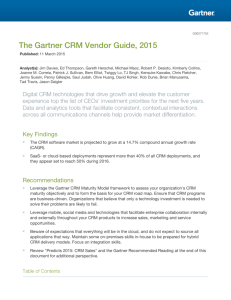 The Gartner CRM Vendor Guide, 2015