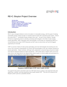 RE<C: Brayton Project Overview