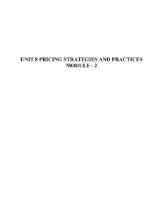 unit 8 pricing strategies and practices module - 2