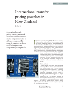 International transfer pricing practices in New Zealand