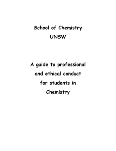School of Chemistry UNSW A guide to professional and ethical
