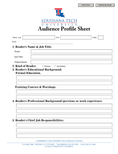 Audience Profile Sheet - Louisiana Tech University
