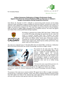 Celliant Announces Publication of Calgary Performance Study