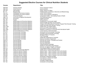 UC Davis elective courses - UC Davis Department of Nutrition