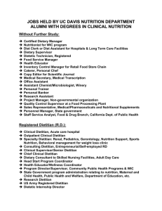 jobs held by uc davis nutrition department alumni with degrees in