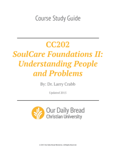 CC202 SoulCare Foundations II: Understanding People and Problems