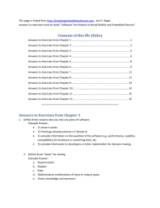 Contents of this file (links) Answers to Exercises from Chapter 1