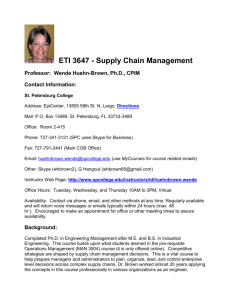 ETI 3647 - Supply Chain Management