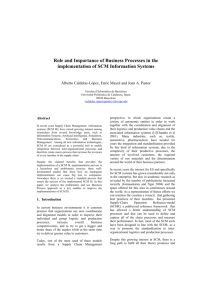 Role and Importance of Business Processes in the implementation