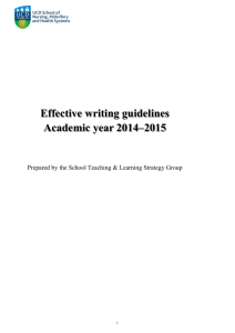 Effective writing guidelines Academic year 2014–2015
