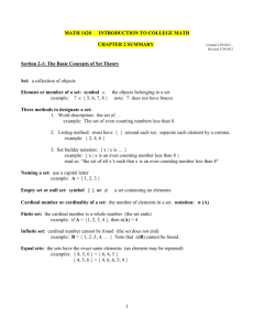 MATH 1420 INTRODUCTION TO COLLEGE MATH