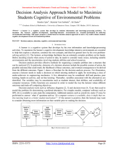 Decision Analysis Approach Model to Maximize Students Cognitive