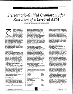 Stereotactic-Guided Craniotomy for Resection of a Cerebral AVM
